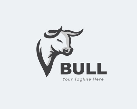 cow bull head art logo design inspiration