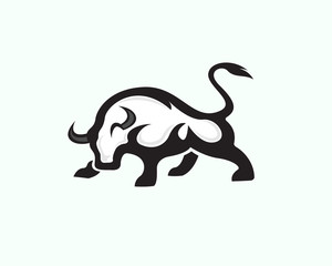 Rampage bull ready fight logo design inspiration