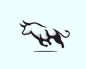 Running bull logo design inspiration