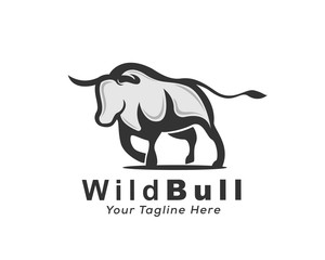 stand Rampage bull art logo design inspiration