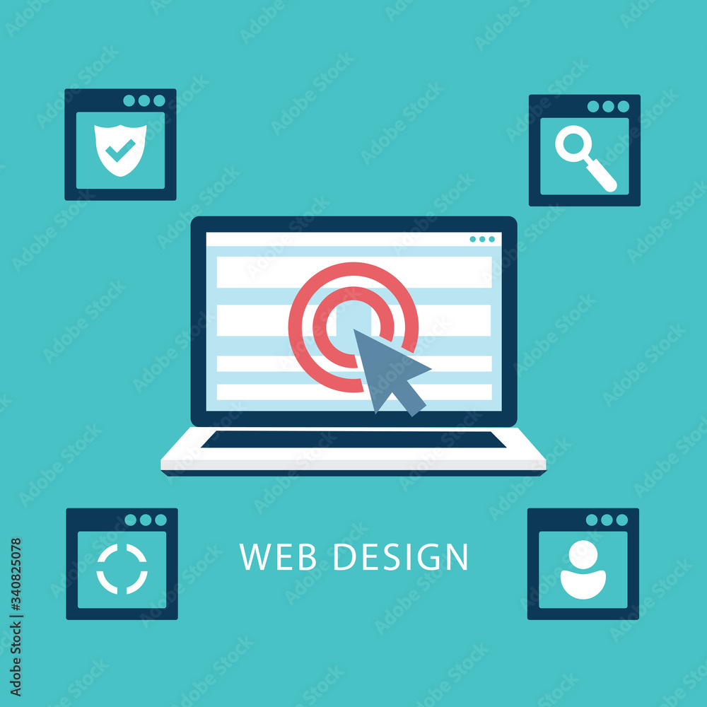Poster design concepts icons for graphic and web design