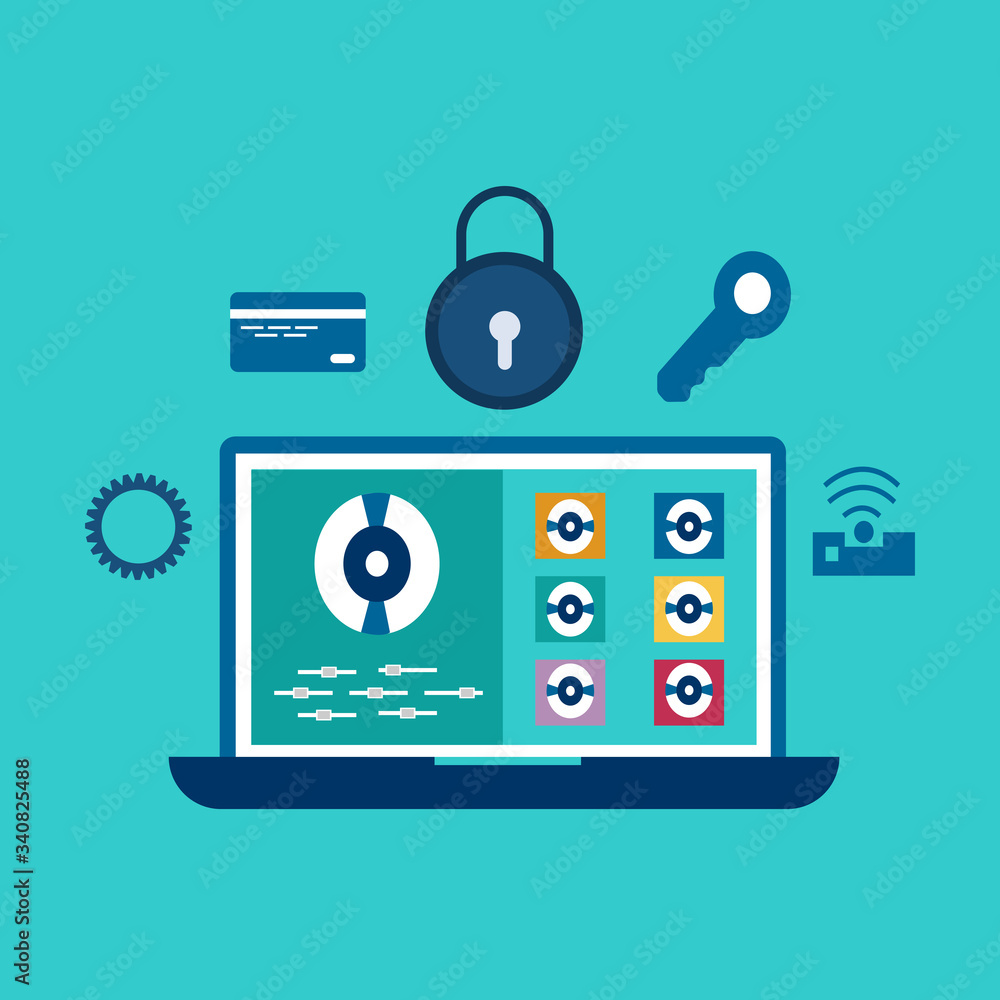 Poster personal data protection. preservation and confidentiality of information, database secure