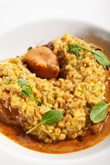 Osso buco with spices close up