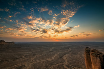 Edge of the World, a natural landmark and popular tourist destination near Riyadh -Saudi Arabia.