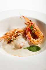 Langoustines in cream sauce