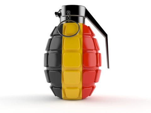 Hand grenade with belgian flag
