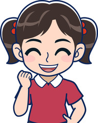 赤い服の女子小学生