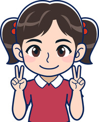 赤い服の女子小学生