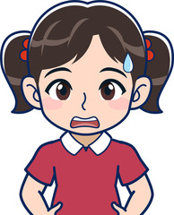 赤い服の女子小学生