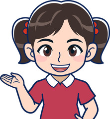 赤い服の女子小学生