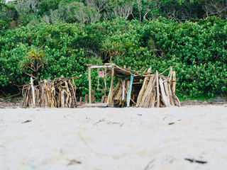 wooden hut on the beach