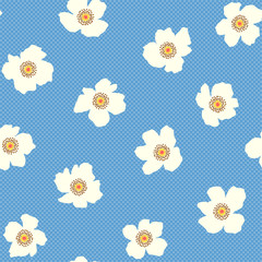 Seamless pattern material of an abstract flower,