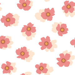 Seamless pattern material of an abstract flower,
