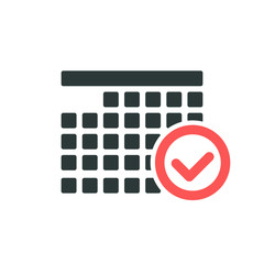 Calendar, planner or organizer icon with check marks. Save the date. Stock Vector illustration isolated on white background.