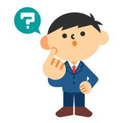 学生　生徒　中学生　高校生　制服　男の子　疑問　はてな　考える