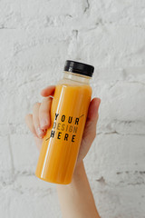 Detox cold-pressed juice in a bottle