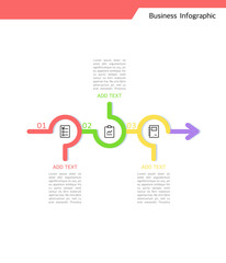 Curved geometric business infographic design
