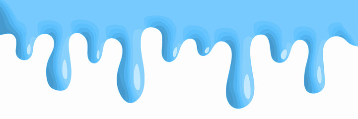Paint drips, white background. Vector design, banner.