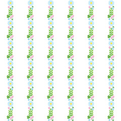 Floral striped pattern. Illustration of stripes made of flowers on a white background. Vector 8 EPS.
