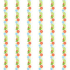Floral striped pattern. Illustration of stripes made of flowers on a white background. Vector 8 EPS.