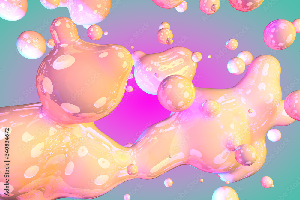 Poster abstract background of colorful glossy and shiny soap interference like liquid with gradient - soft 