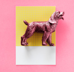 Color miniature dog figure model