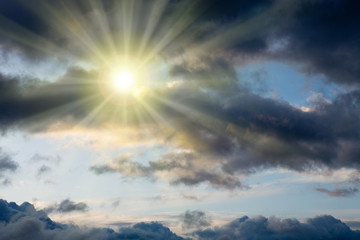 Beautiful sunset . Nature background with colorful sky.