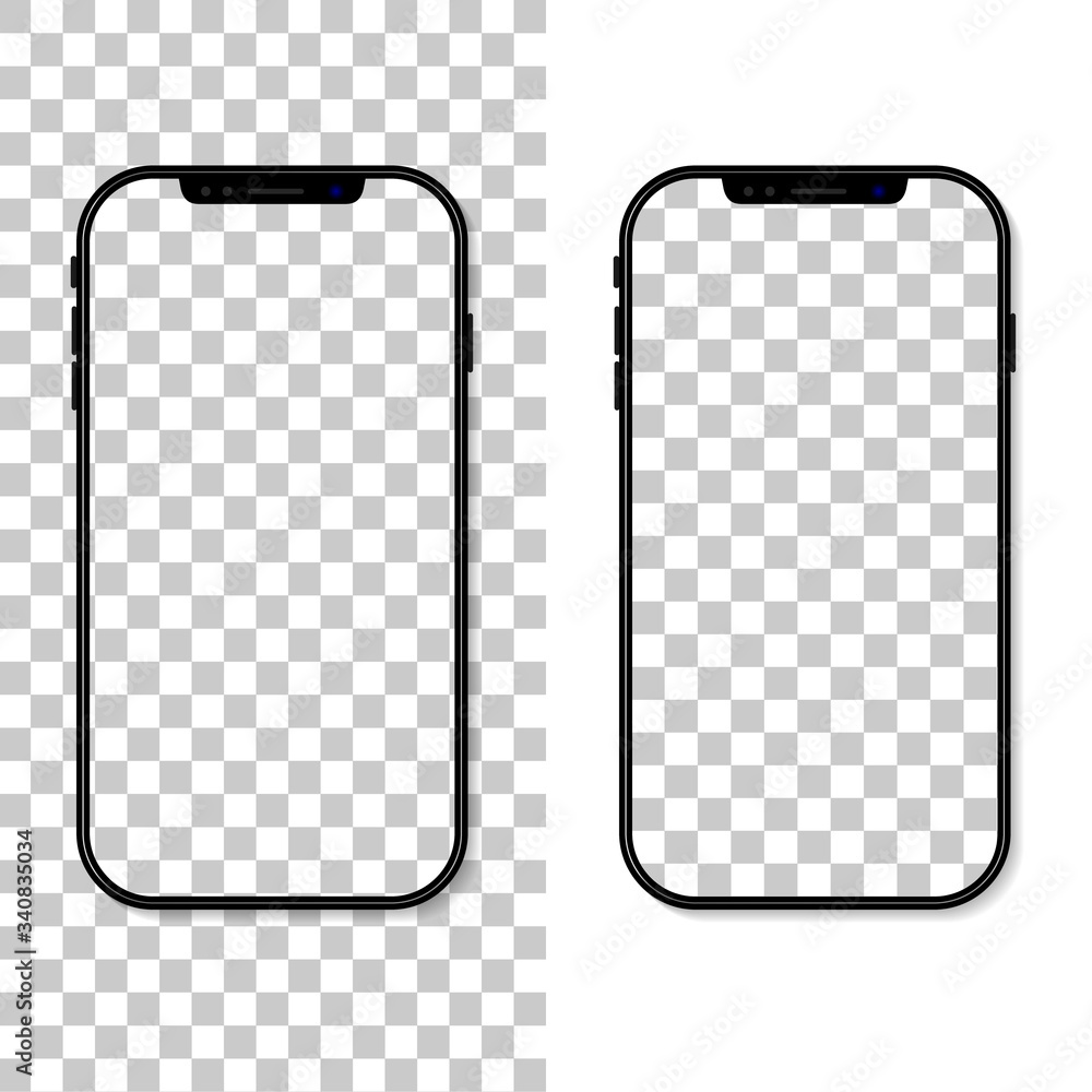 Poster phone screen. frame and template of cellphone isolated on transparent background. smartphone mockup.