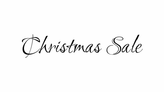 Animated Appearance in Video Graphic Transition Effect of Cursive Text of Black
Christmas Sale Phrase Isolated on White  Background
