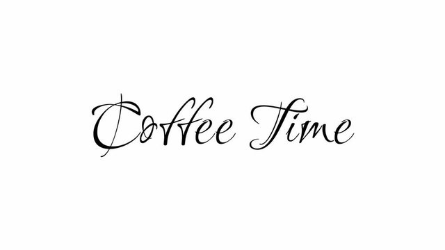 Animated Appearance in Video Graphic Transition Effect of Cursive Text of Black
Coffee Time Phrase Isolated on White  Background