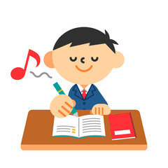 学生　生徒　中学生　高校生　勉強　制服　男の子　安心　余裕