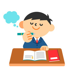 学生　生徒　中学生　高校生　勉強　制服　男の子　考える　思考