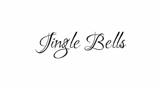 Animated Appearance in Video Graphic Transition Effect of Cursive Text of Black
Jingle Bells Phrase Isolated on White  Background