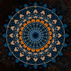 mandala colorful vintage art, ancient Indian vedic background design, old painting texture with multiple mathematical shapes