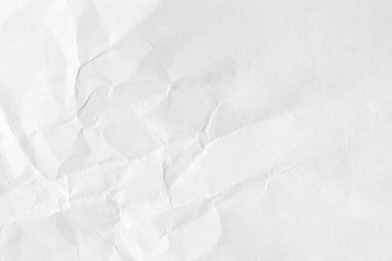 White crumpled paper background, texture old for web design screensavers. Template for various purposes or creating packaging.