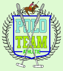 polo sports print and embroidery graphic designs vector art