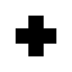 Simple plus icon. Medical sign. Line design.