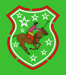 polo sports print and embroidery graphic designs vector art