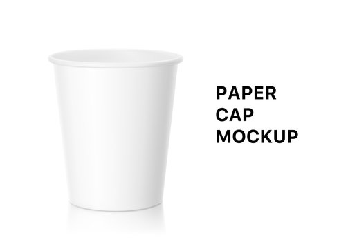 Realistic blank paper cup mockup. Coffee to go, take out mug. Vector illustration isolated on white background. EPS10.	