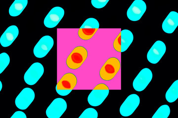 Oval shaped seamless pattern background