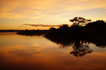 sunset over the river