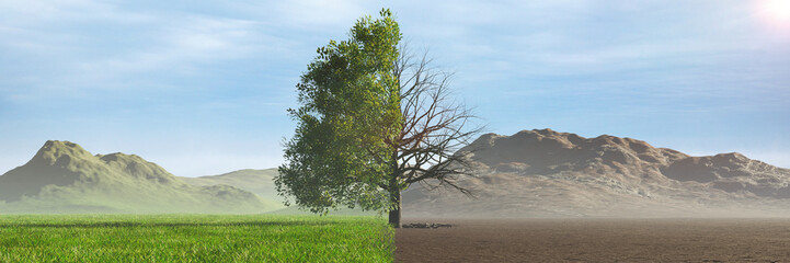 climate change, global warming effects the future  - obrazy, fototapety, plakaty