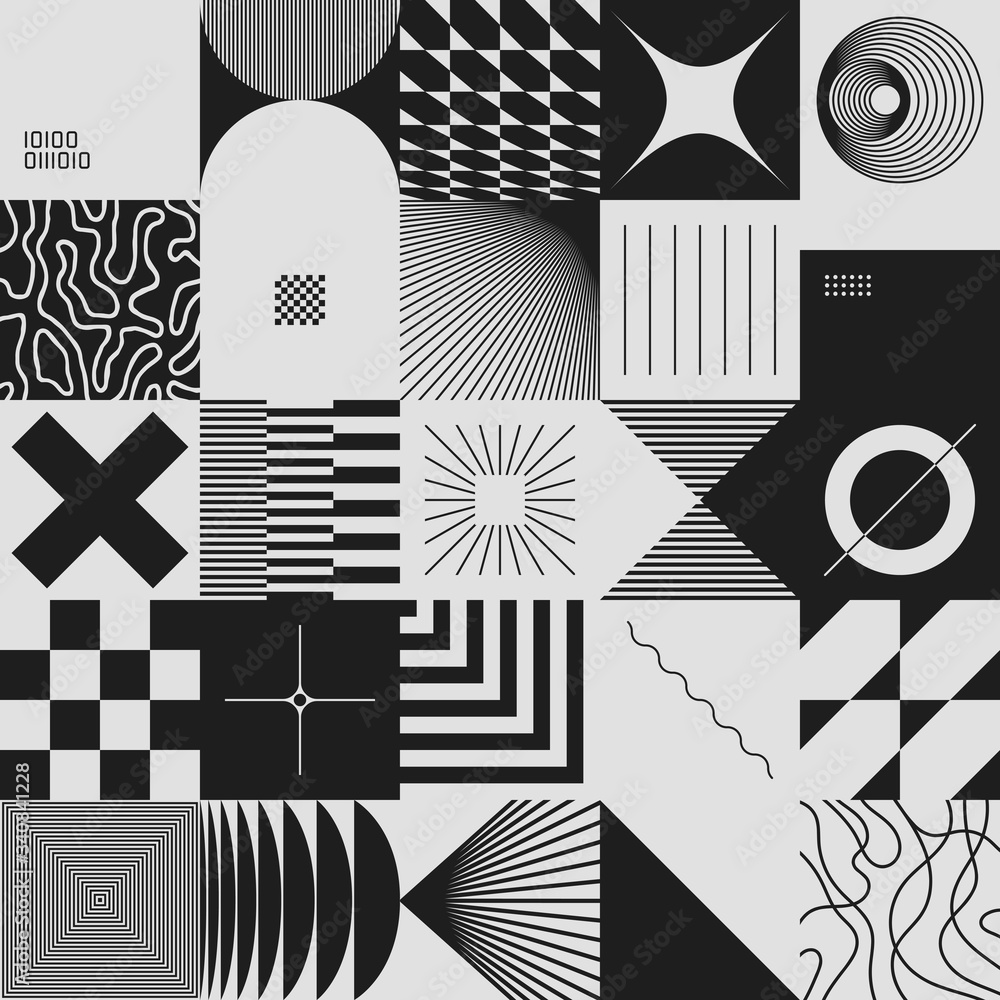Poster brutalism design abstract vector pattern