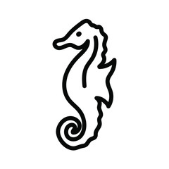 Seahorse marine fish aquatic icon doodle freehand style vector illustration 