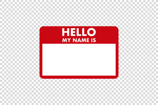 hello my name is sticker tag vector