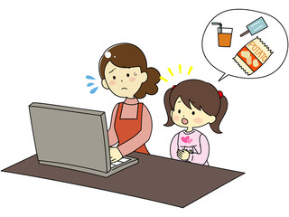 テレワーク中の親と、邪魔する子供