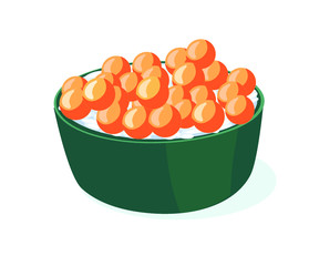 sushi japanese food caviar asia rice raw fish sea food icon isolated on white background 