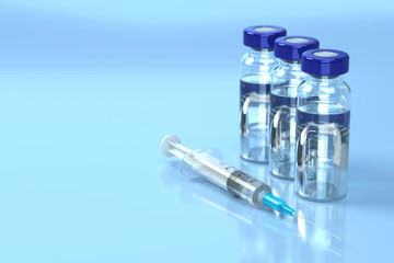 ワクチンと注射器のCGイメージグラフィック