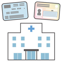 Obraz premium 病院 保険証 マイナンバーカード