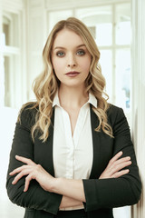 A beautiful blond businesswoman portrait.